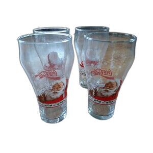 Vintage Coca Cola Santa glasses set of 4